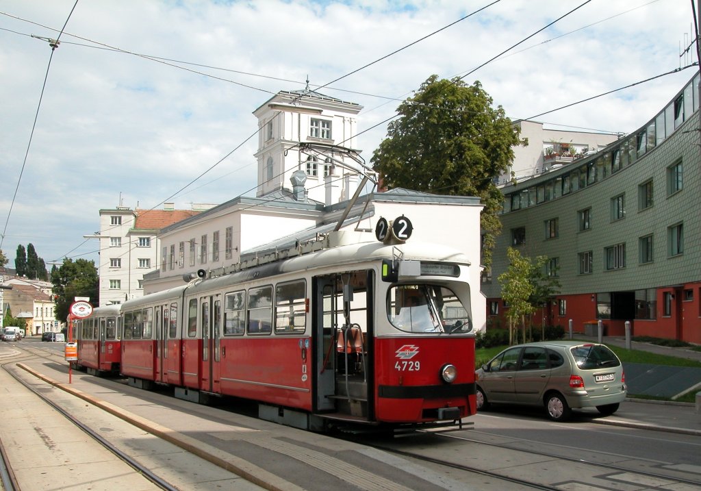 Wien Wiener Linien SL 2 (E1 4729 (SGP 1971)) XVI, Ottakring, Ottakringer Straße (Endst.) am 5. August 2010. 