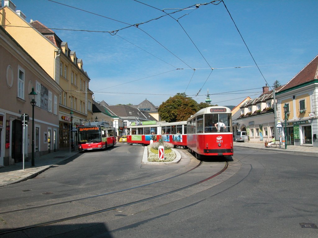 Wien Wiener Linien SL 38 (c5 1401 (Bombardier-Rotax 1977)) XIX, Döbling, Grinzing, Himmelstraße am 5. August 2010.