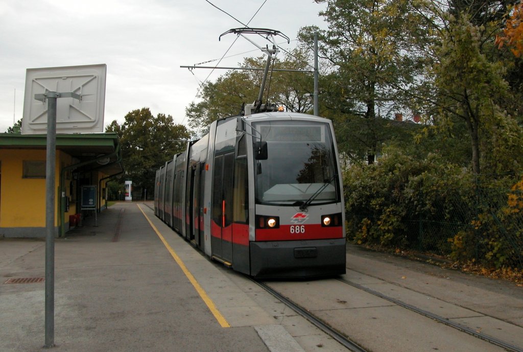 Wien Wiener Linien SL 60 (B 686) XXIII, Liesing, Rodaun (Endstation) am 20. Oktober 2010.