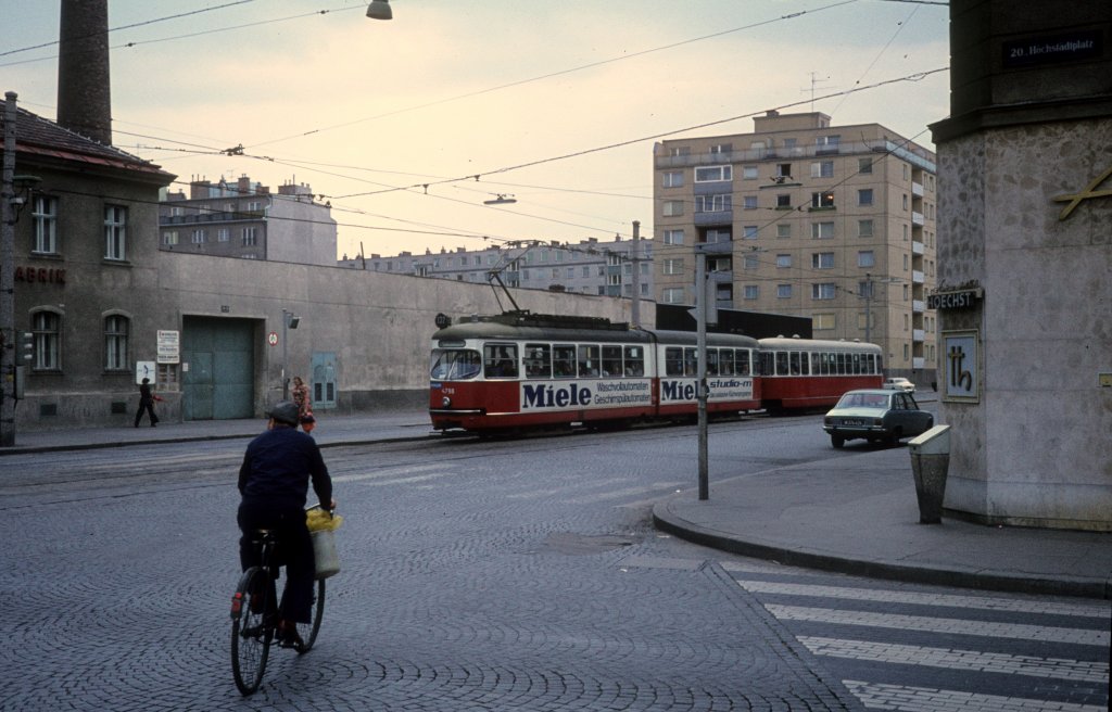 Wien WVB SL 132 Stromstrasse / Hchstdtplatz im Juli 1977.