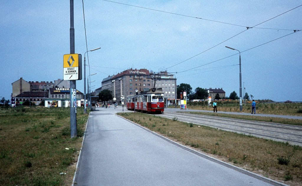 Wien WVB SL 167 (E1 4779) Favoritenstrasse / Lehmgasse im Juli 1977.