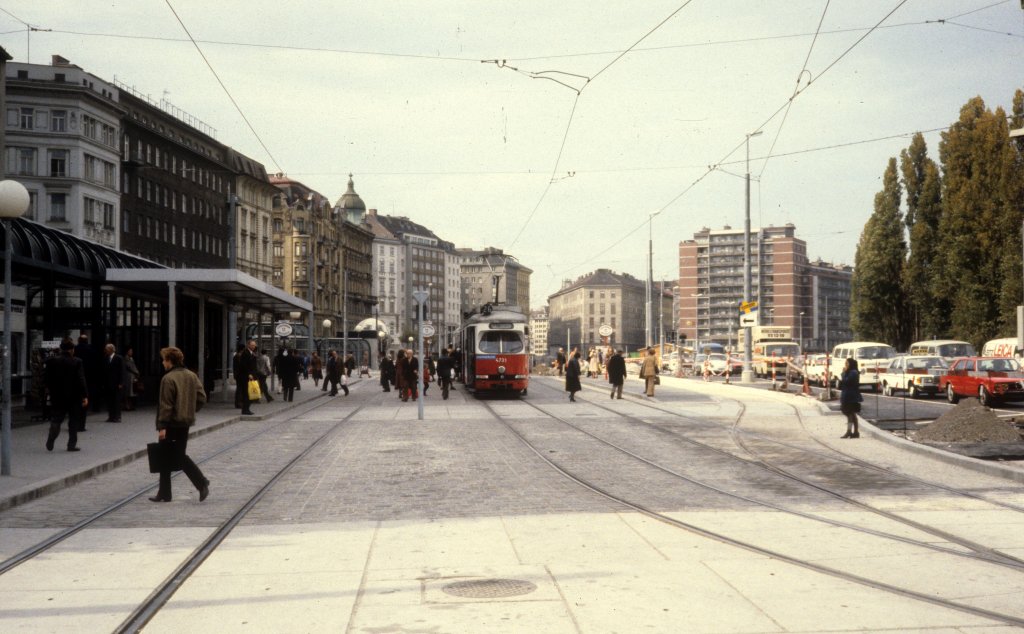Wien WVB SL 26 (E1 4731) Schwedenplatz im Oktober 1979.