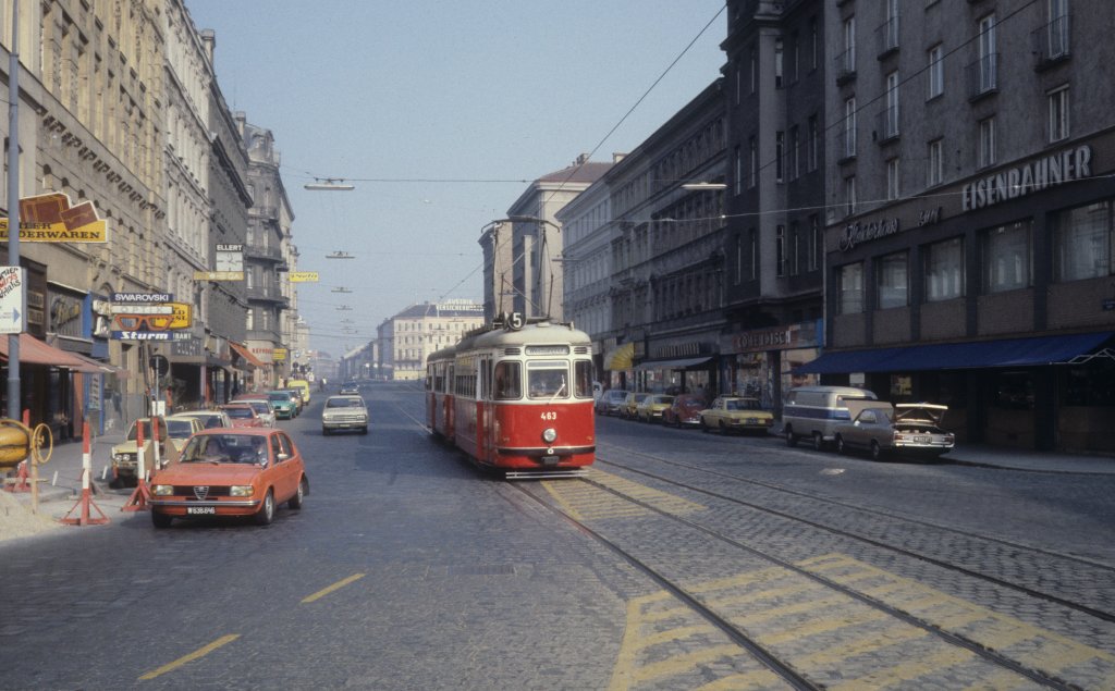 Wien WVB SL 5 (L3 463) Alserbachstrasse im Oktober 1978.