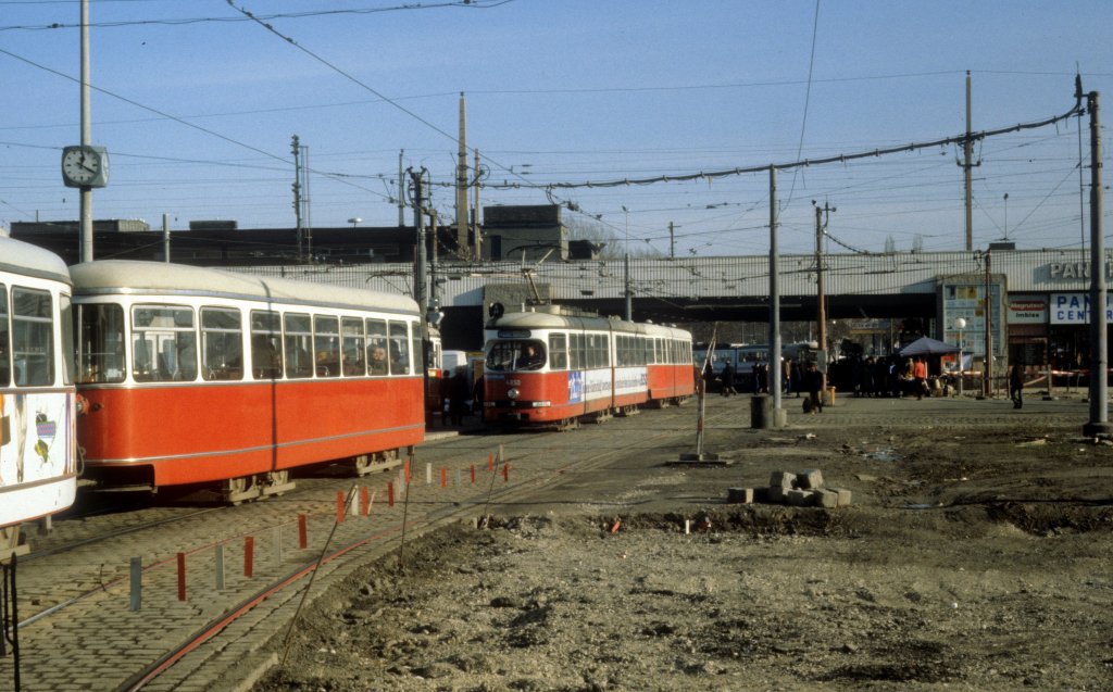 Wien WVB SL A (E1 4850) Praterstern im Dezember 1980.
