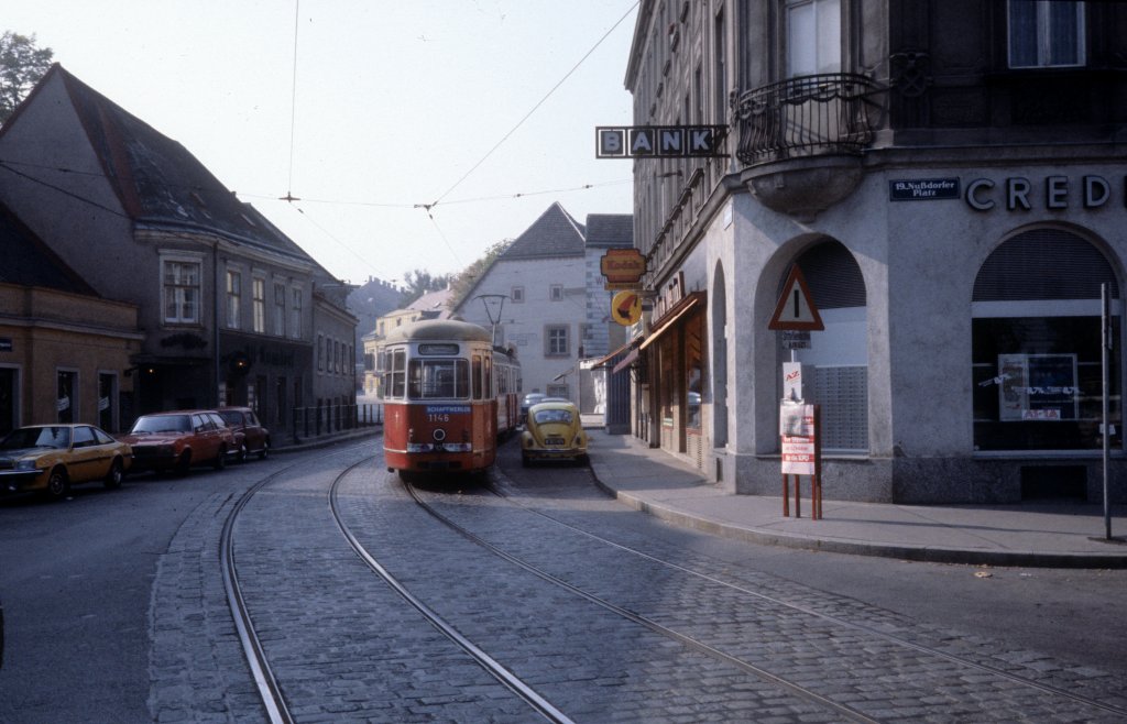 Wien WVB SL D/ (c3 1146) Nussdorf, Greinergasse im Oktober 1978. 