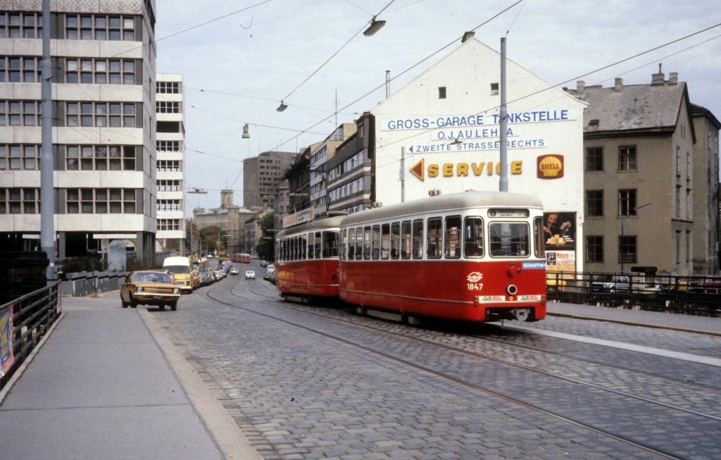 Wien WVB SL G2 (l3 1847) Hintere Zollamtsstrasse / Obere Viaduktgasse im Oktober 1979.