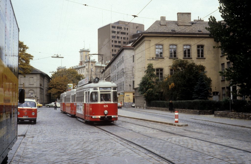 Wien WVB SL H2 (L 525) Hintere Zollamtsstrasse / Hetzgasse im Oktober 1979.