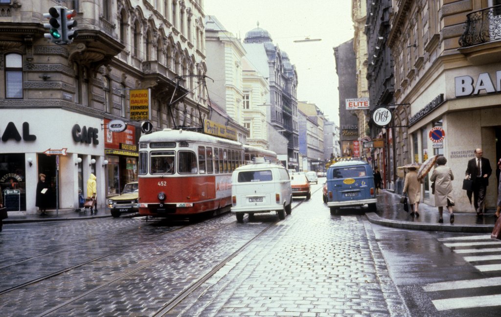 Wien WVB SL J (L3 452) Josefstdter Strasse im Oktober 1979.