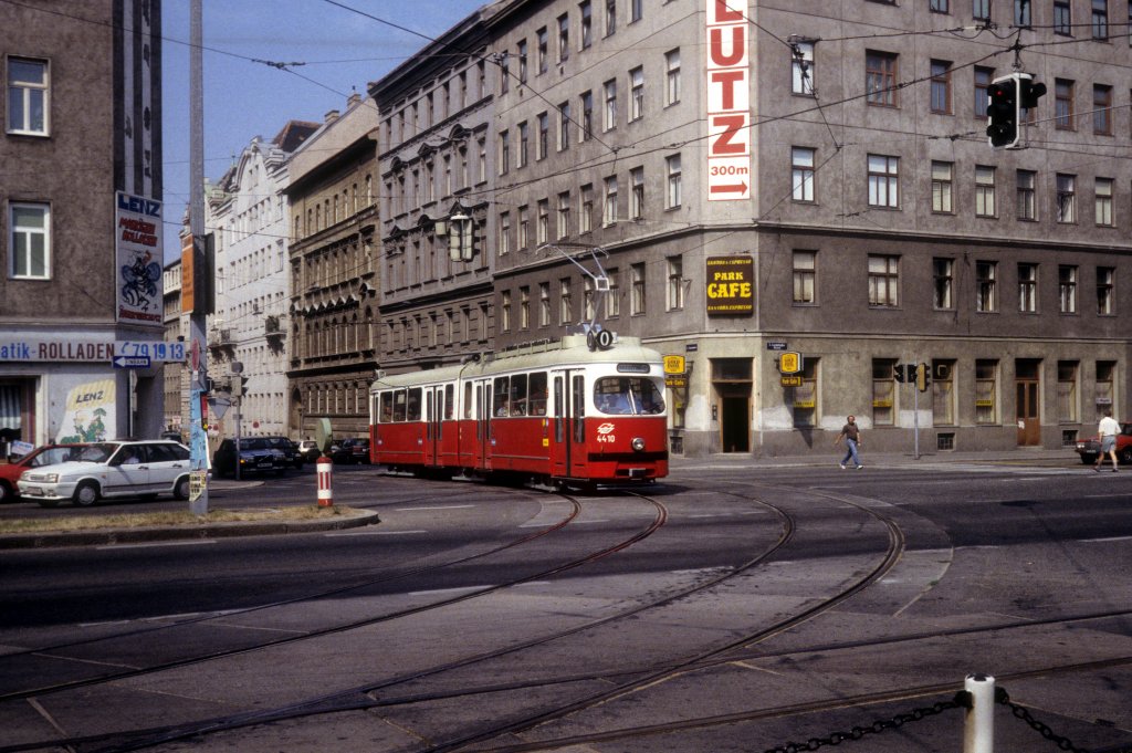 Wien WVB SL O (E 4410) Landstrasser Grtel / Fasangasse im August 1994.