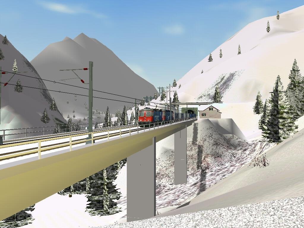 Winter auf der Gottardstrecke : eine Re 10/10 fhrt nach Erstfeld.