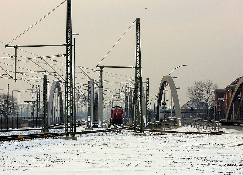 Wintereinbruch im Hafenbahnhof Hamburg-Sd. 28.1.2012 