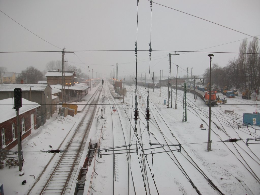 Wintereinbruch mit Klte und Wind am 02.Dezember 2010 in Bergen/Rgen.