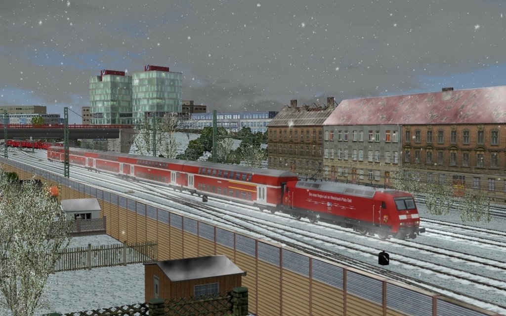 Winterimpressionen aus der Stadt. Der RE verlsst soeben den Bahnhof Friedrichshhe.