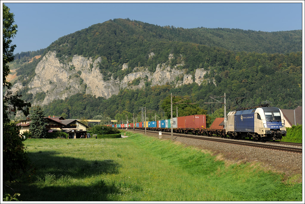 WLB 182.523 mit DG 43623 am 25.8.2011 kurz nach dem Bahnhof Peggau-Deutschfeistritz aufgenommen.