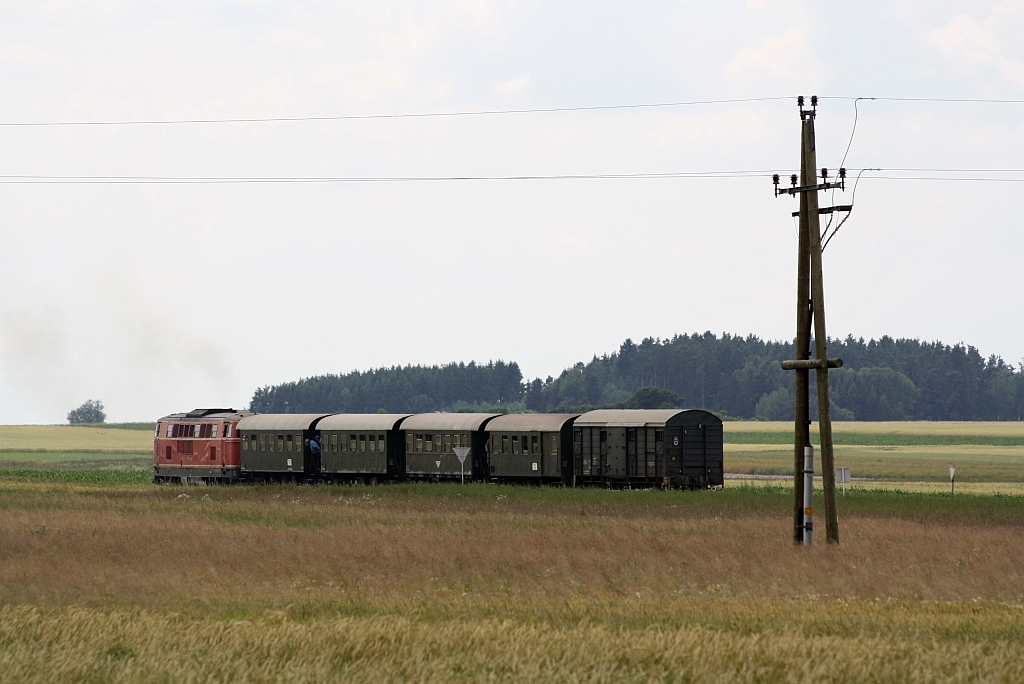 WLB 2143.21 mit dem R 16972  Reblaus Express  am 13.Juli 2013 nahe Bf. Langau. 

