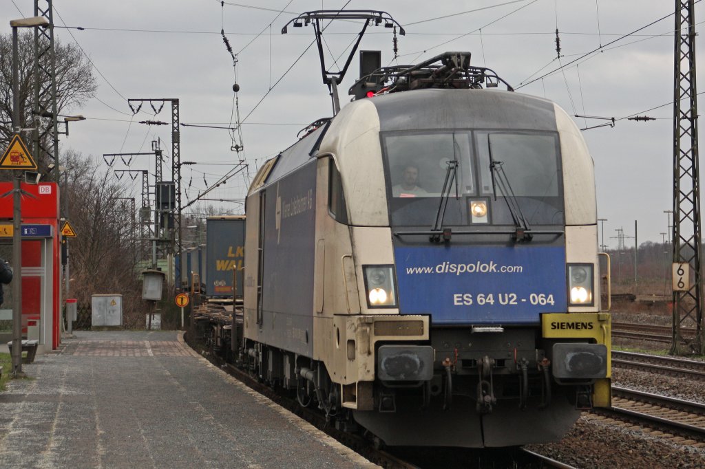 WLB ES 64 U2-064 am 6.2.11 bei der Durchfahrt in Duisburg-Bissingheim