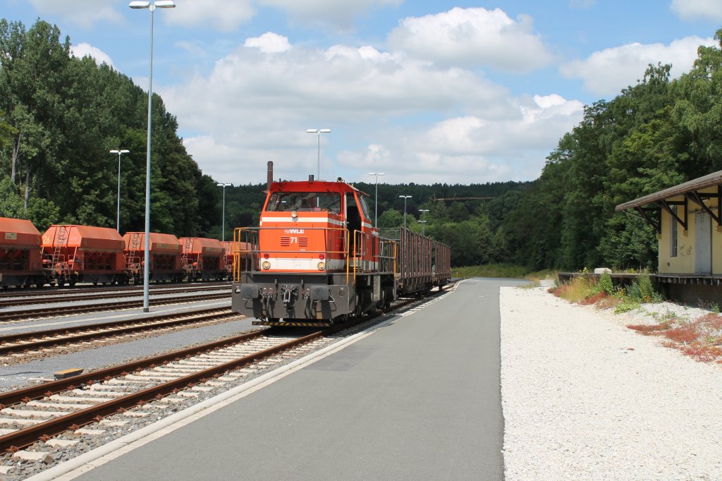 WLE 71 macht mit Holzwagen in Warstein rast. Am 19.07.2013