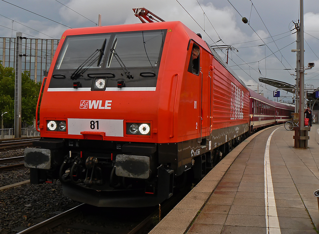 WLE 81 / 189 801 an einem Mller Touristik Sonderzug aus Wismar kommend in Kln Hbf. am 12.09.2010 