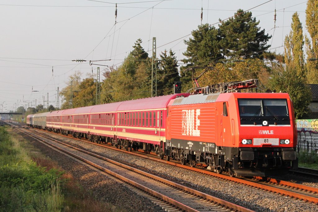 WLE 81 mit Sonderzug am 25.9.11 in Dsseldorf-Angermund.Gru an den Tf!
