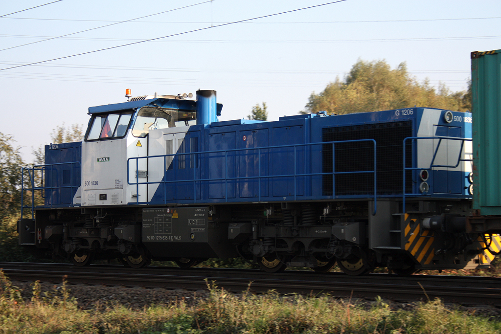 WLS 500 1836 (92 80 1275 635-1 D-WLS) in Diensten der Neusser Eisenbahn in Wanne-Unser-Fritz. - 13.102010 -