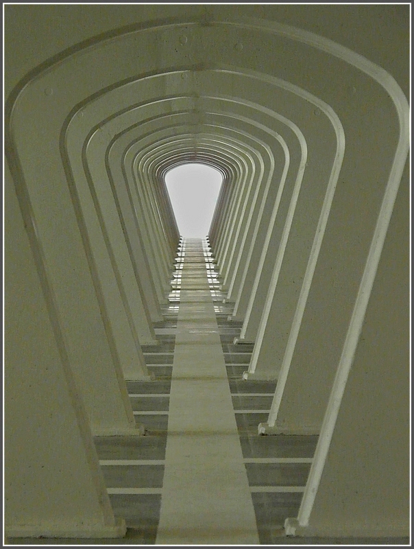 Wo Calatrava drauf steht, ist auch Calatrava drin. Impression aus dem Parkhaus des Bahnhofs Lige Guillemins. 20.09.09 (Jeanny)
