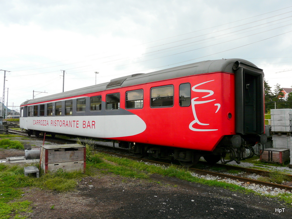 WR CT 452 CARROZZA RISTORANTE BAR (ex SOB Gipfeli Express)abgestellt in Brugg am 20.06.2010