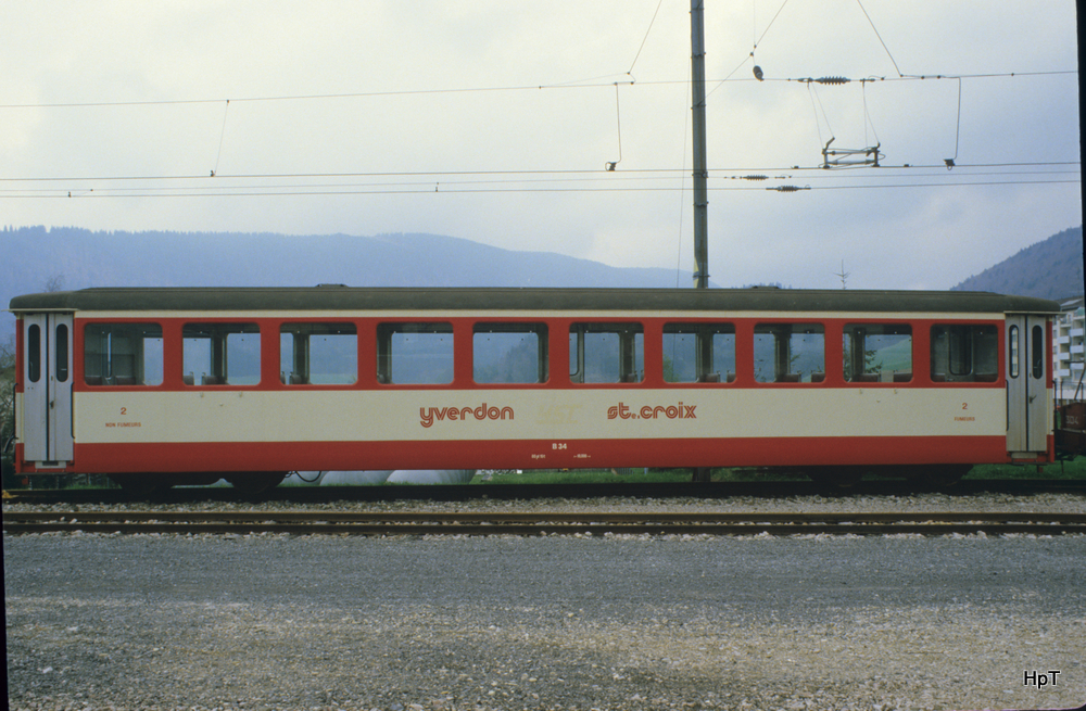 YsteC - Personenwagen 2 Kl. B 34 in St.Croix im Mai 1985 .. Bild ab Dia