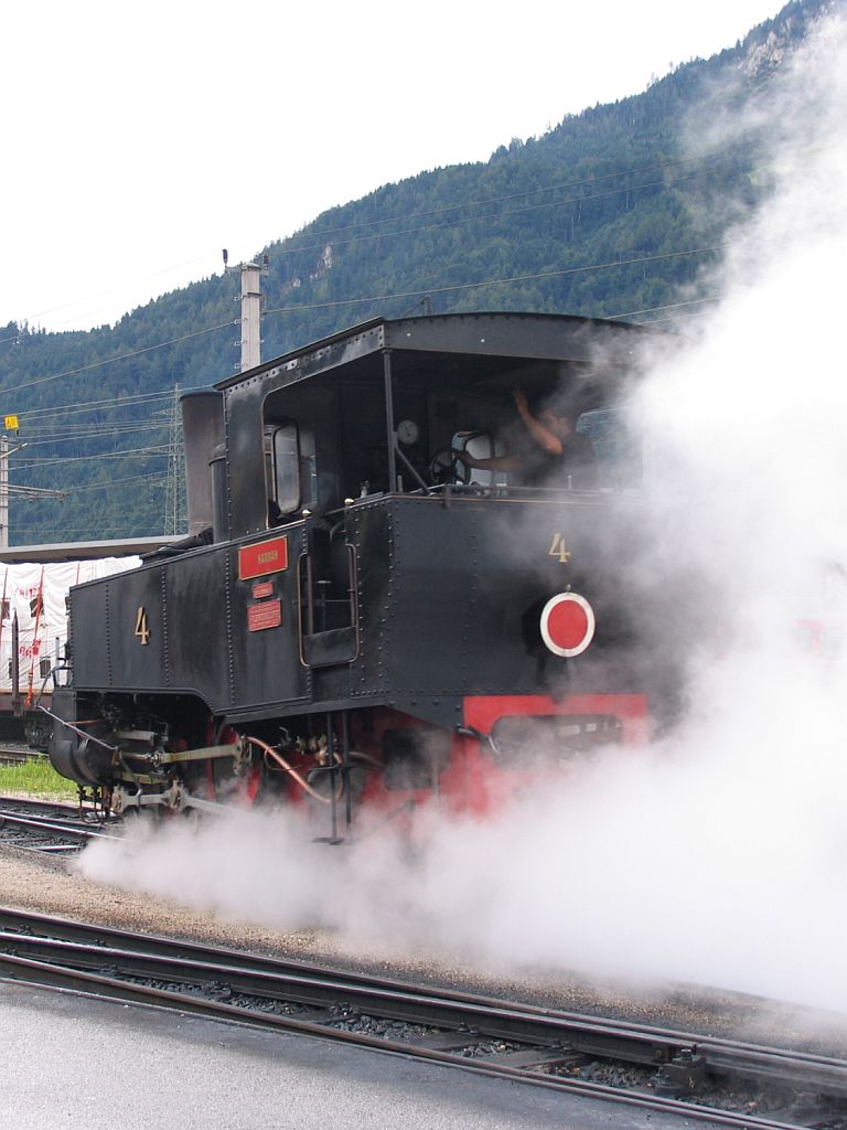 Zahnradlok Nr 4 “Hannah” auf Bahnhof Jenbach Achenseebahnstation am 15-08-2010.