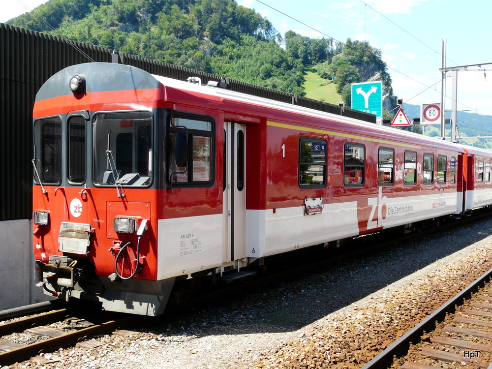 zb - Steuerwagen ABt 929-9 abgestellt in Stansstad am 01.08.2010