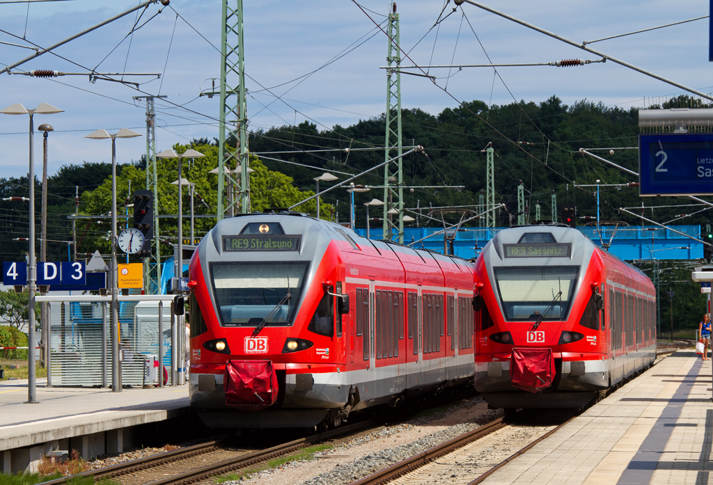 Zugkreuzung in Bergen auf Rgen. - 11.07.2013