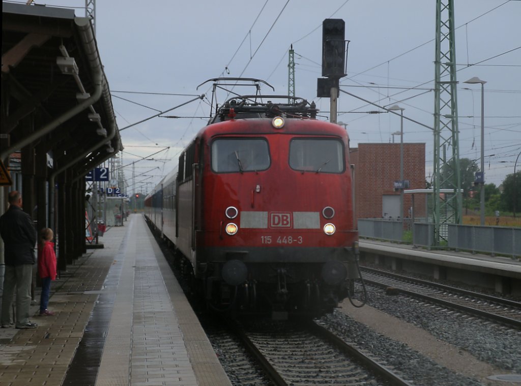 Zum vierten Mal erreicht 115 443,am 23.Juli 2011,Bergen/Rgen.Diesmal mit dem EC 379 aus Wien nach Binz.