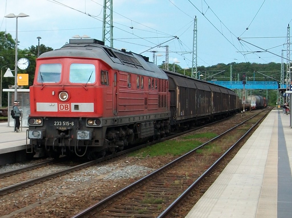 Zur Freude kam schon den zweiten Tag in Folge eine Ludmila auf Rgen zum Einsatz.Am 23.Juni 2010 war es diesmal 233 515 die von Mukran nach Seddin durch Bergen/Rgen fuhr.