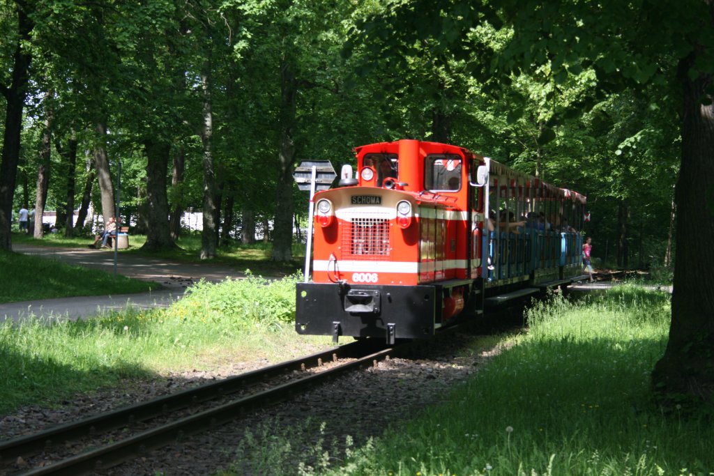 Zur Kindertagsparty im Kchwald am 06.06.10 drehte die Schma-Lok mit viel Passagieren ihre Runden.