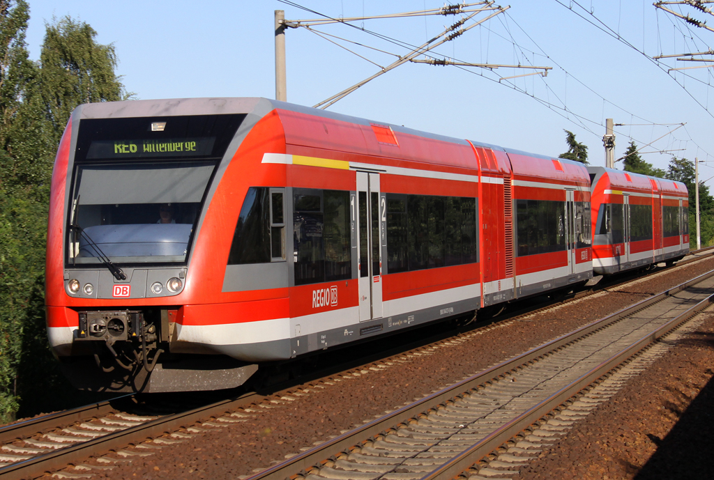 Zwei GTW´s dieseln als RE6 nach Wittenberge durch Albrechtshof am 12.08.2012