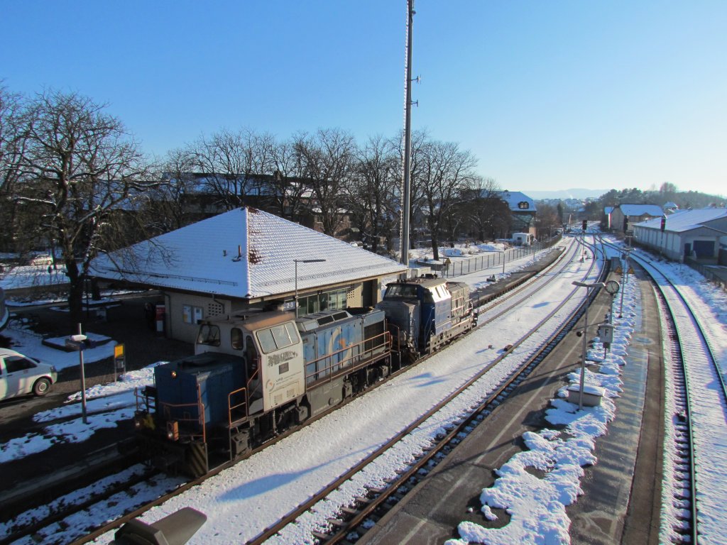 Zwei Loks der VPS im Bahnhof von Vienenburg am 13.03.2013