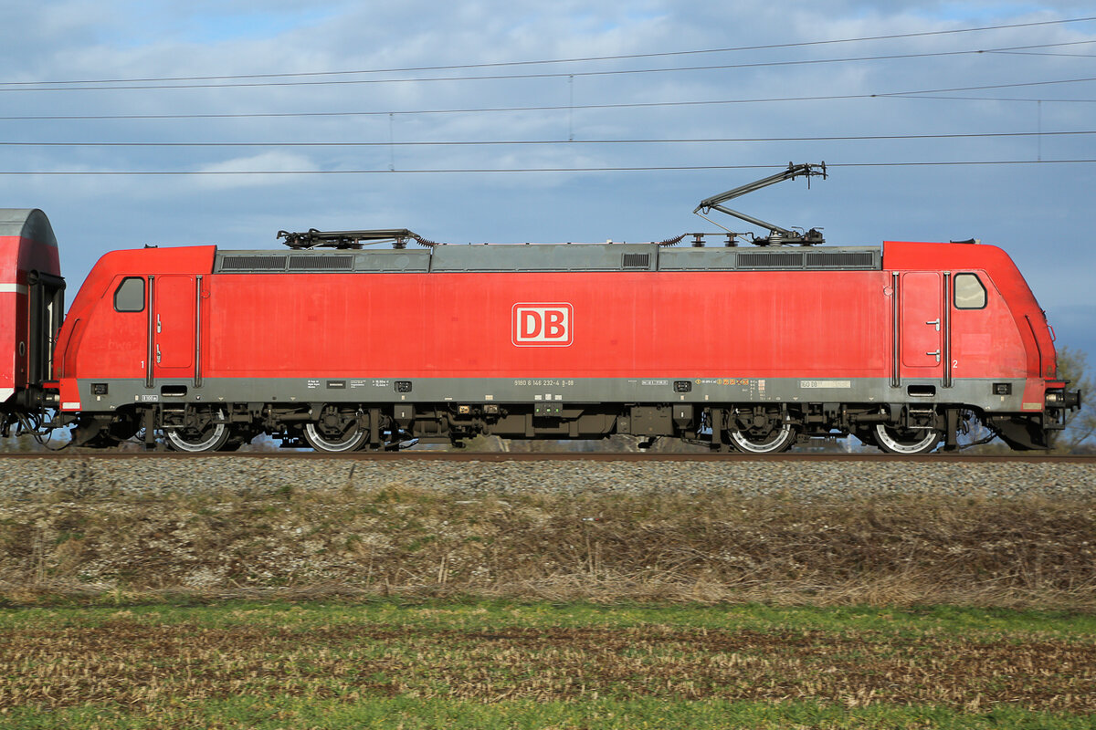 146 232 mit Doppelstockwagen von München Hbf nach Regensburg