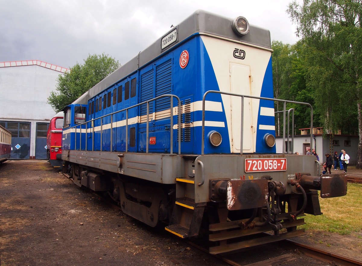  720 058-7 im Eisenbahnmuseum Lužná u Rakovníka am 21.6.2014.