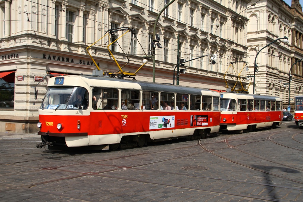  Tatra T3R.P - Wagen 7268 ...aufgenommen am 18 Mai 2015 bei der Station Národní divadlo.