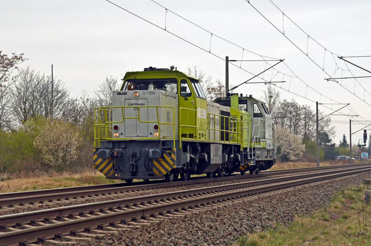 000 1506 der RBB führte am 10.03.24 ihre kleine Schwester 650 089 durch Greppin Richtung Dessau.