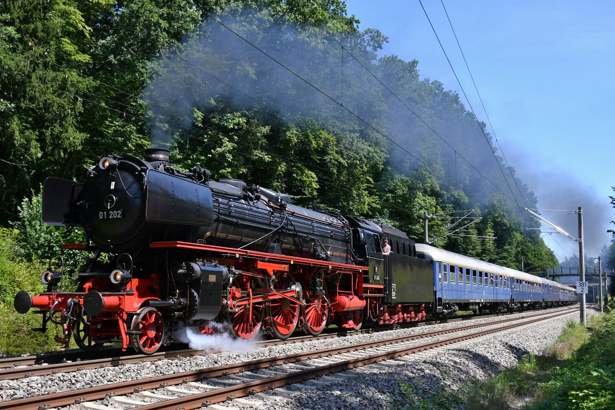 01 202 unterwegs nach Schaffhausen, aufgenommen zwischen Singen und Gottmadingen am 16.08.2020.