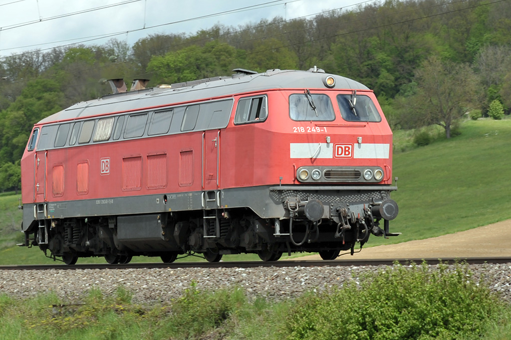 05.05.2017 Streckenabschnitt Uhingen 218 249-1, solo nach Ulm