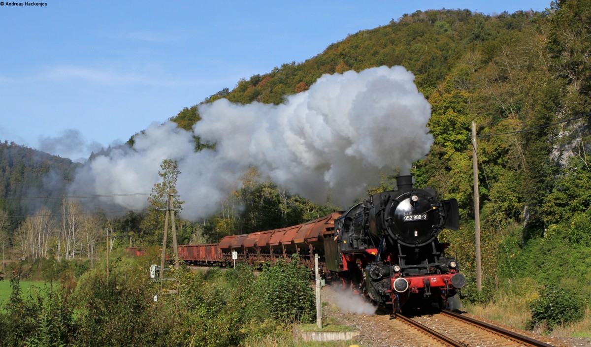 052 988-3 (50 2988) mit dem DbZ 61540 (Tuttlingen - Sigmaringen) bei Thiergarten 29.9.14