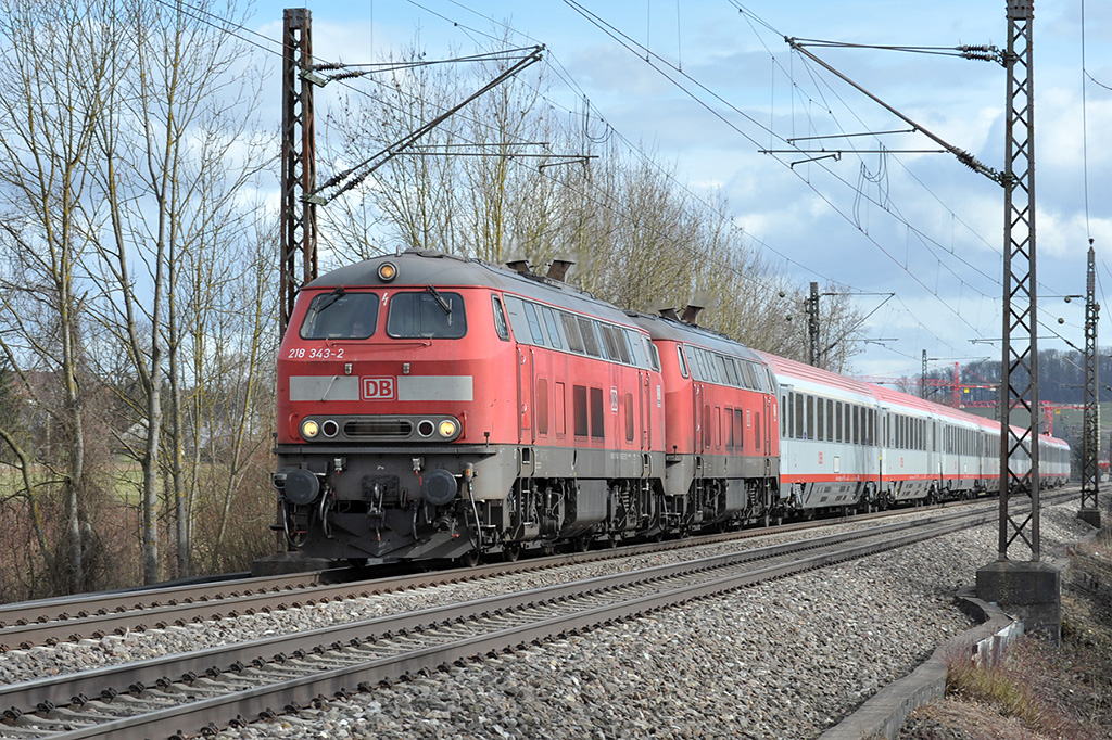 06.03.2017 Streckenabschnitt Uhingen 218 343-2