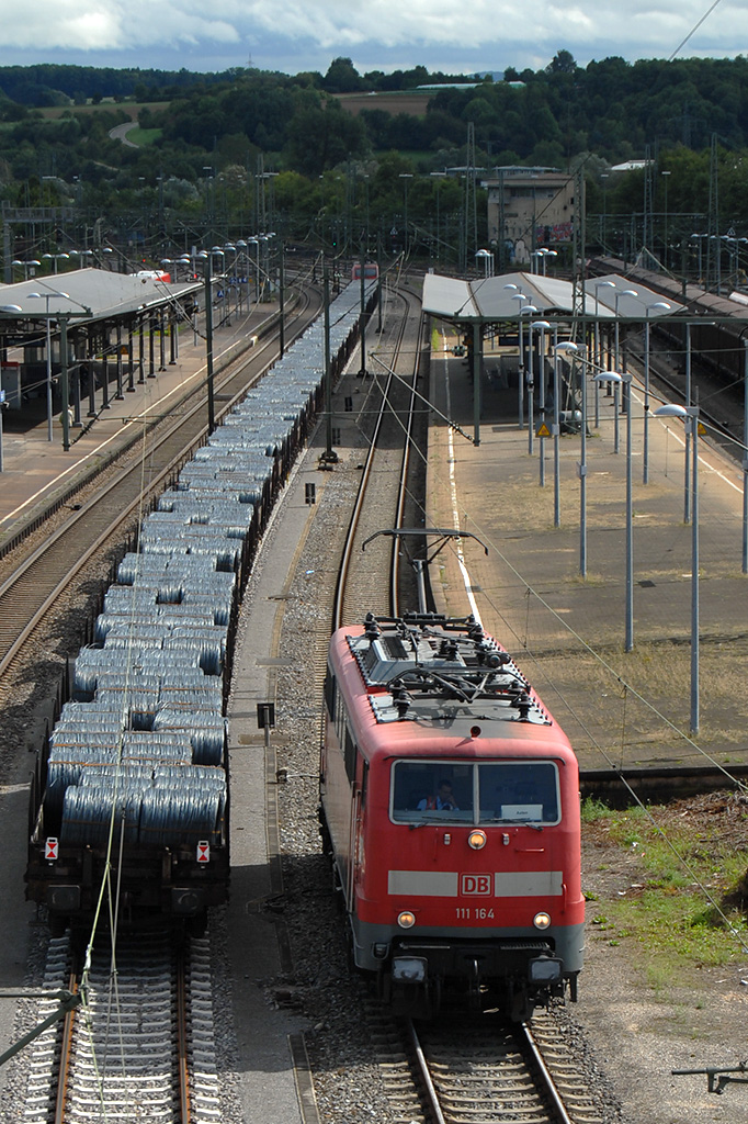 06.08.2017 Plochingen 111 164 auf dem Weg in's Bahnwerk