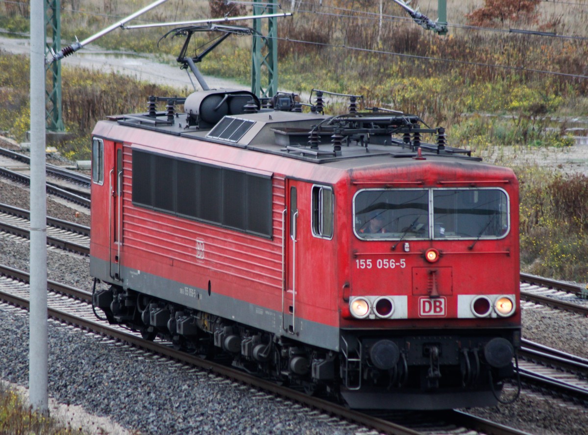 08.11.13 / 155 056-5 als Einzelfahrer / hier bei der Ausfahrt in Leipzig-Plagwitz