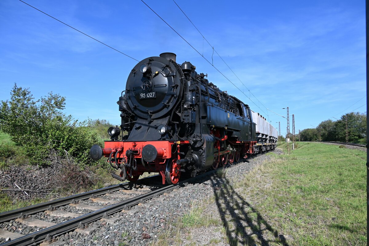 09.09.2023 - Sonderzug mit 95 027 von Blankenburg (Harz) nach Rübeland bei Hüttenrode