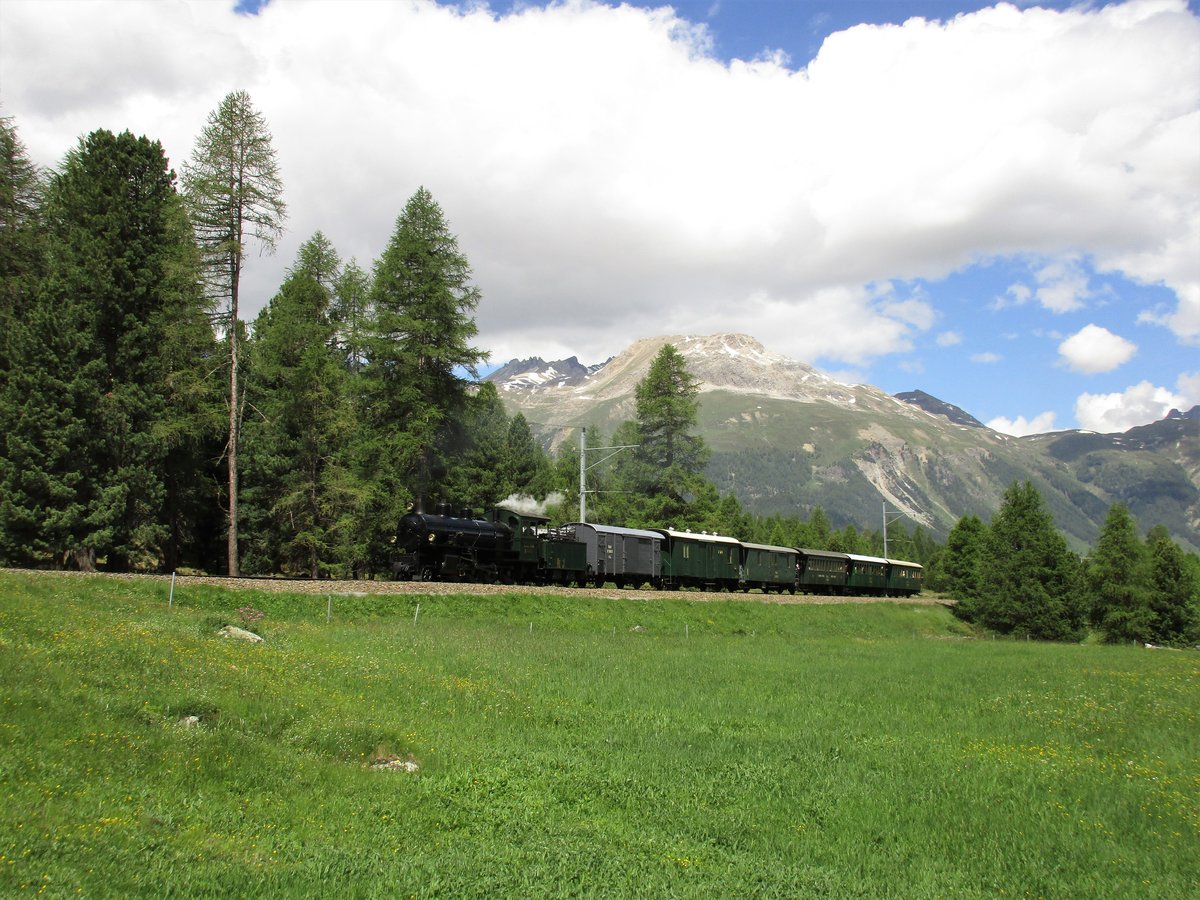 10 Jahre UNESCO Welterbe 
RhB Bahnfestival am 9. und 10. Juni 2018 in Samedan und Pontresina: 
Die G 4/5 Nr. 108  Engiadina  war am Samstag, 9. Juni mit einem Dampfshuttlezug von Samedan nach Pontresina zwischen Punt Muragl und Pontresina unterwegs.