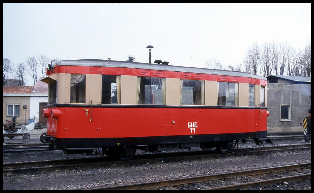 100 Jahre HSB am 27.3.1999: Der GHE VT 1 stand am BW bzw. Bahnhof in Wernigerode Westerntor.