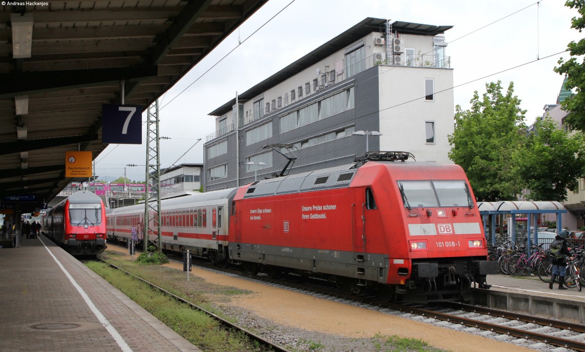 101 008-1 mit einem PbZ in Freiburg Hbf 3.5.14