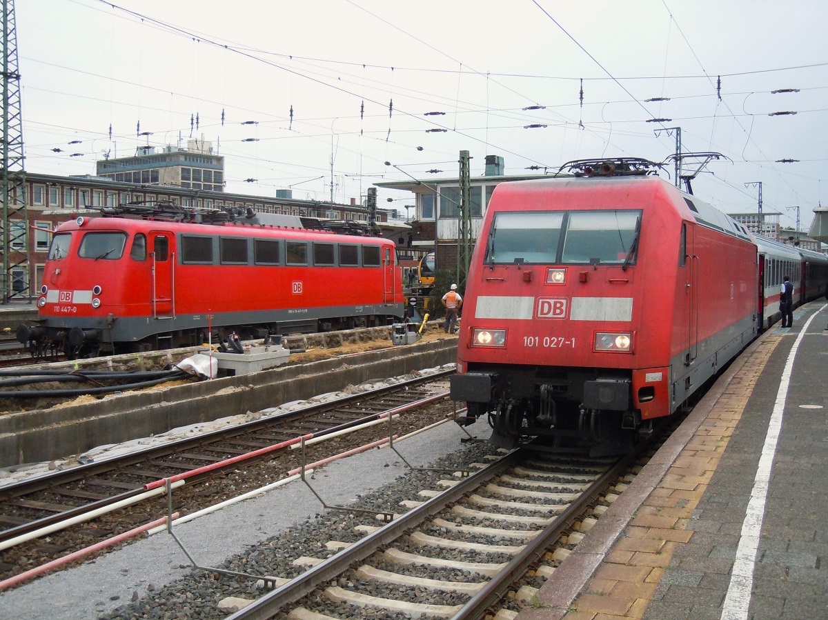 101 027 und 110 447 in Münster, August 2011